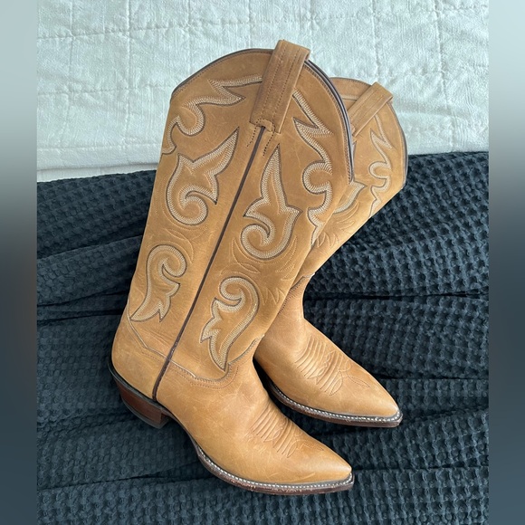 Vintage ‘80s Panhandle Slim tan western boots / women’s 6B - Picture 3 of 6